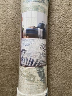 allen + roth Reyna 5 x 8 Aqua Indoor Floral/Botanical Tropical Area Rug