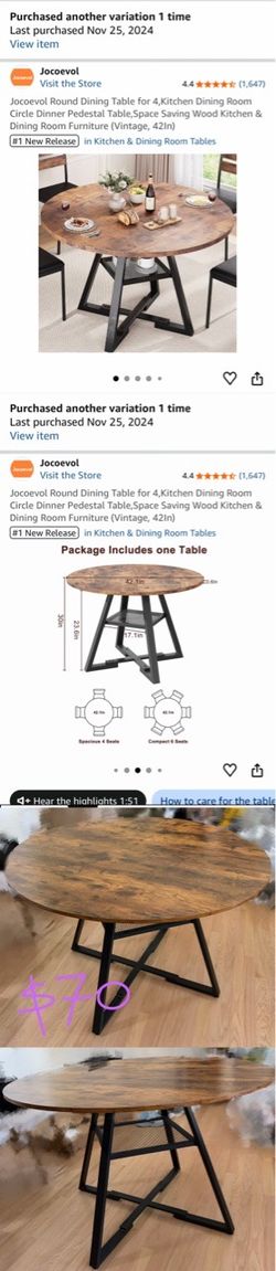 Round dinning table