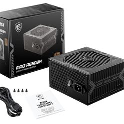 MSI MAG A650BN, Non-Modular Compact 650W Power Supply, 80+ Bronze, Low-Noise Fan, Active PFC Design