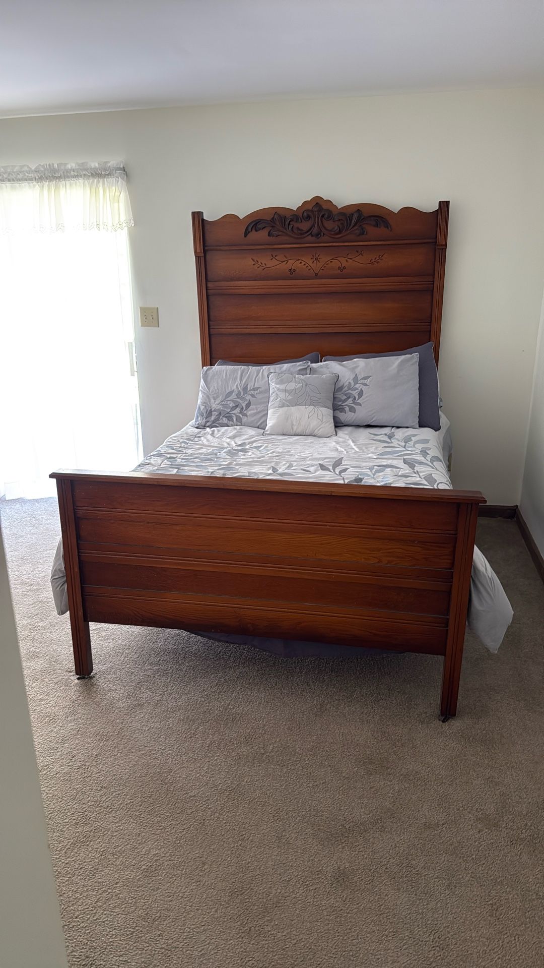 Antique Oak Grandfather Bedroom Set
