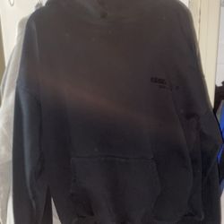 black essential fear of god hoodie size xl