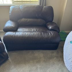 Two Leather Couch Recliners