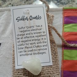 Meditation  Sulfur Quartz. Stone New 