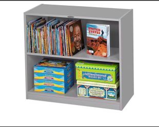 Gray modern bookcase shelf new