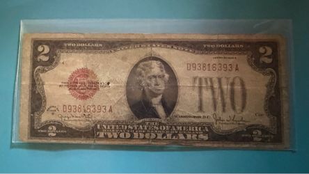 1928 $2 Two Dollar Bill Red Seal Note