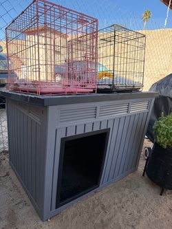 Large gray dog house