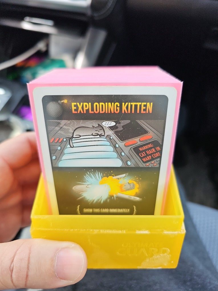 Exploding Kitten Cards In Laminated Sleeves