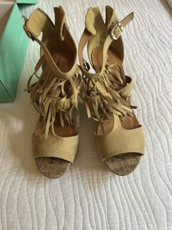 Suede Shag Wedge Heels Size 11