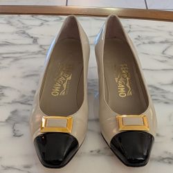 Salvatore Ferragamo Women Leather Shoes Pumps Size 7.5 