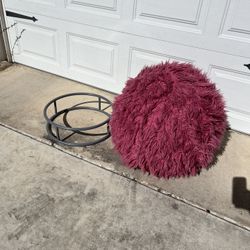Pink Shaggy Chair