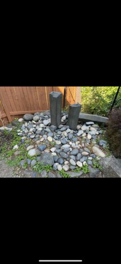Boulders, Landscape, Waterfall, Concrete Pavement