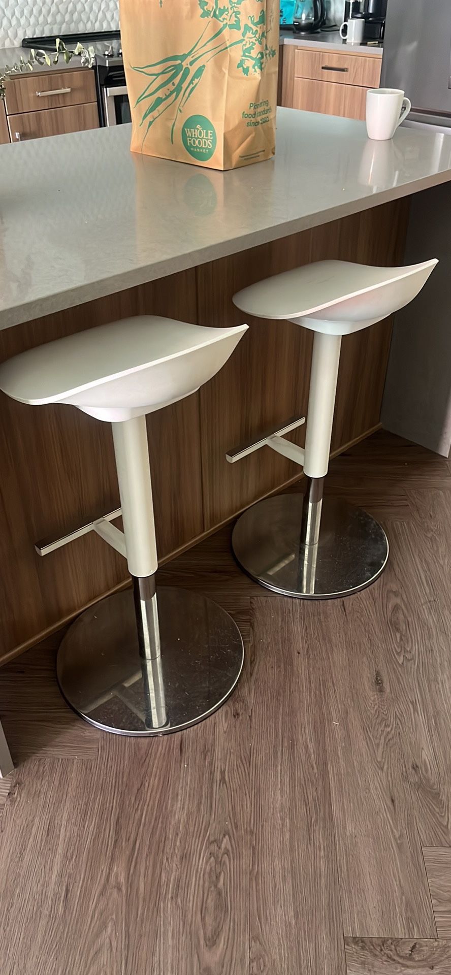 White IKEA Bar Stools