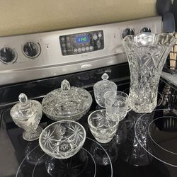 Vintage Anchor, Hocking, Starburst, Cut Glass