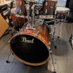 Pearl Vision Birch  - Walnut Finish 5 Piece Drumset