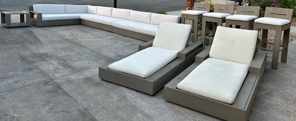 RESTORATION HARDWARE MARBELLA TEAK PATIO SET