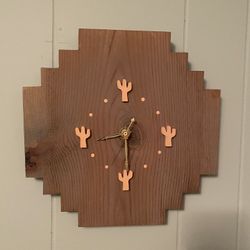 Wooden Cactus Clock