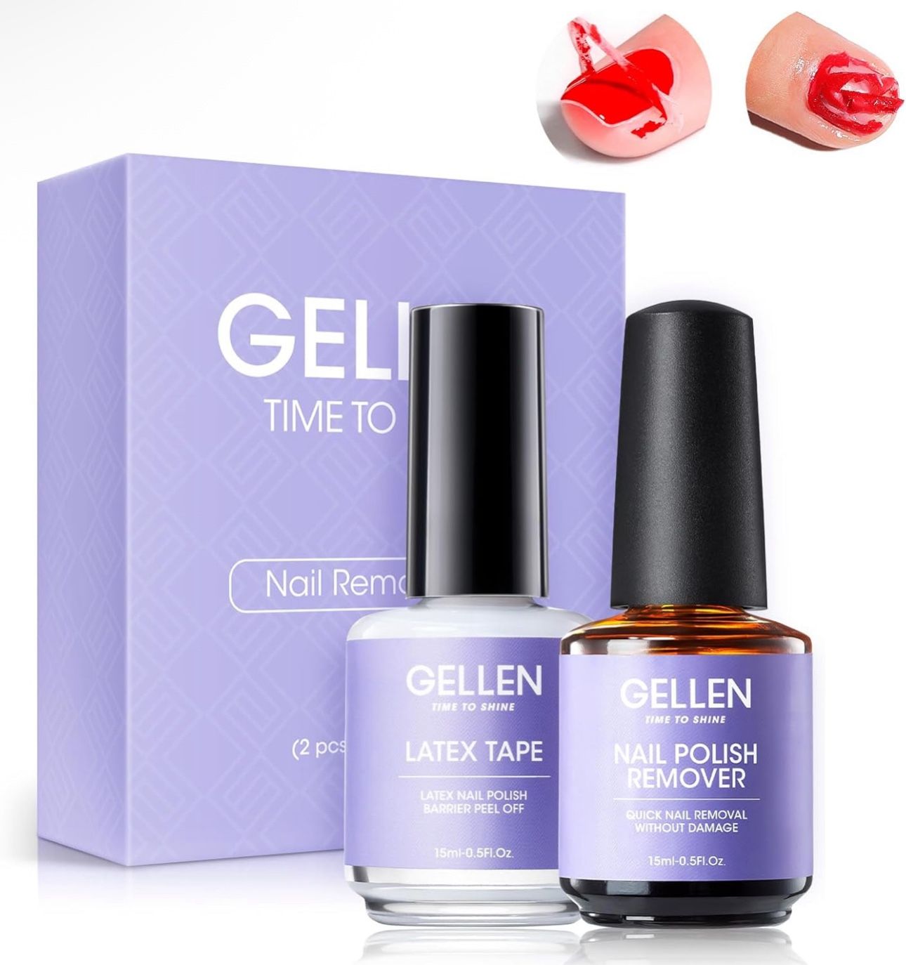 Gel Nail Polish Remover Kit - Gel Polish Remover and Latex Tape Peel Off Liquid