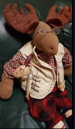This cute moose is appox 30 inches tall.