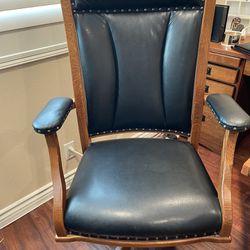 Solid Oak Rocker Desk Chair 