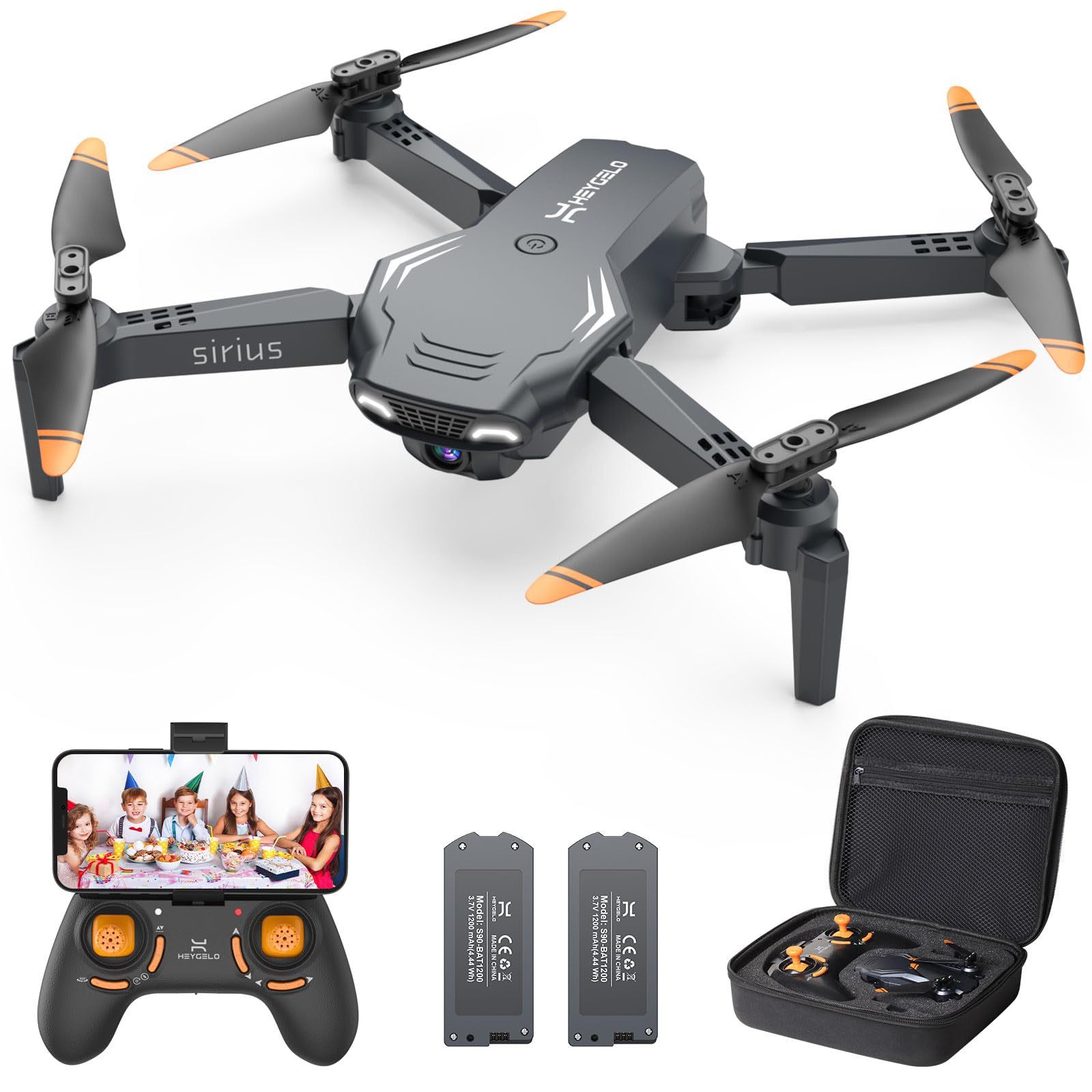 Brand New Heygelo S90 Drones with Camera for Adults, 1080P HD FPV Drone , Foldable RC Quadcopter Drone