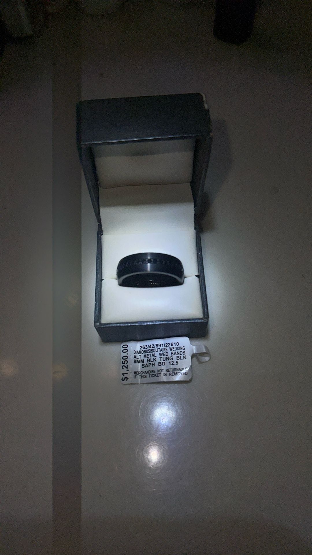 Black Diamond Solitaire Wedding Band