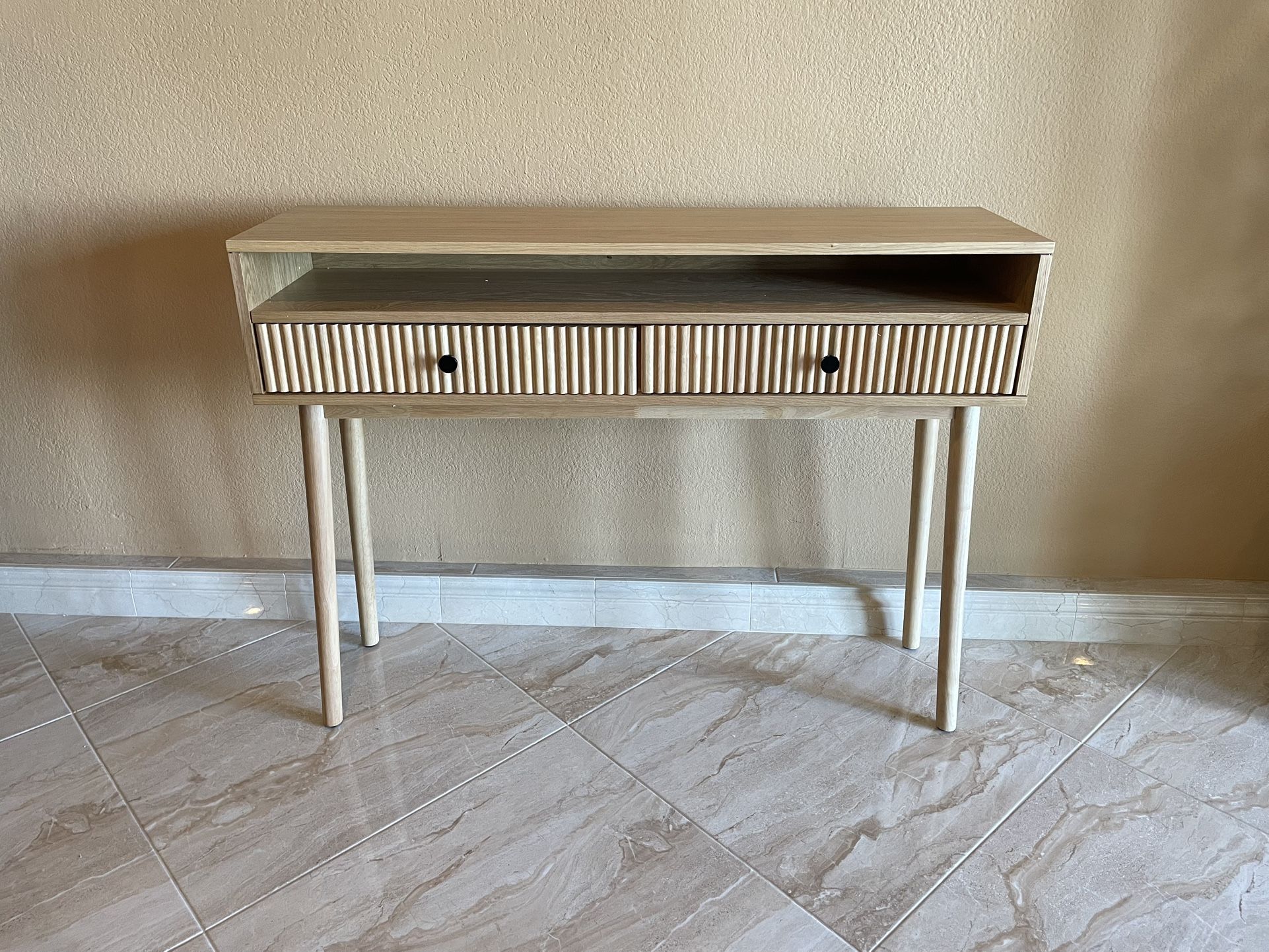 console table with doors natural oak