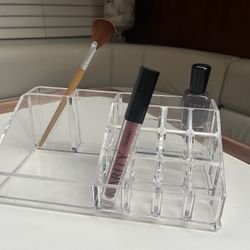 clear acrylic cosmetic makeup tiered organizer