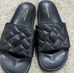 Kurt Geiger London Black Quilted Slide Sandals