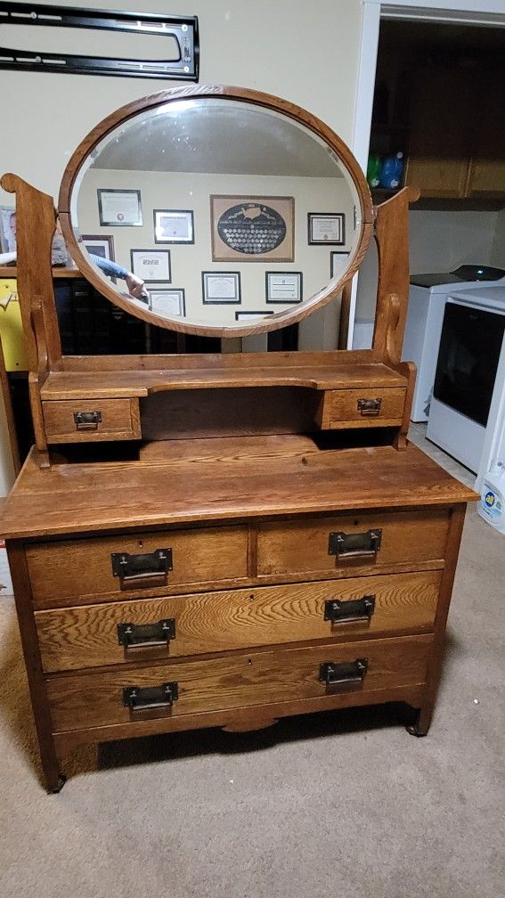 Antique Solid Oak Dresser