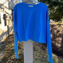 Happily Grey Women's Crop Top Pull Over Long Sleeves Large