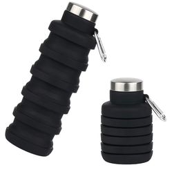 New in bag 1Pcs black silicone foldable water bottle,which can be used for outdoor activities, travel, and everyday use Has company logo but doesn’t a