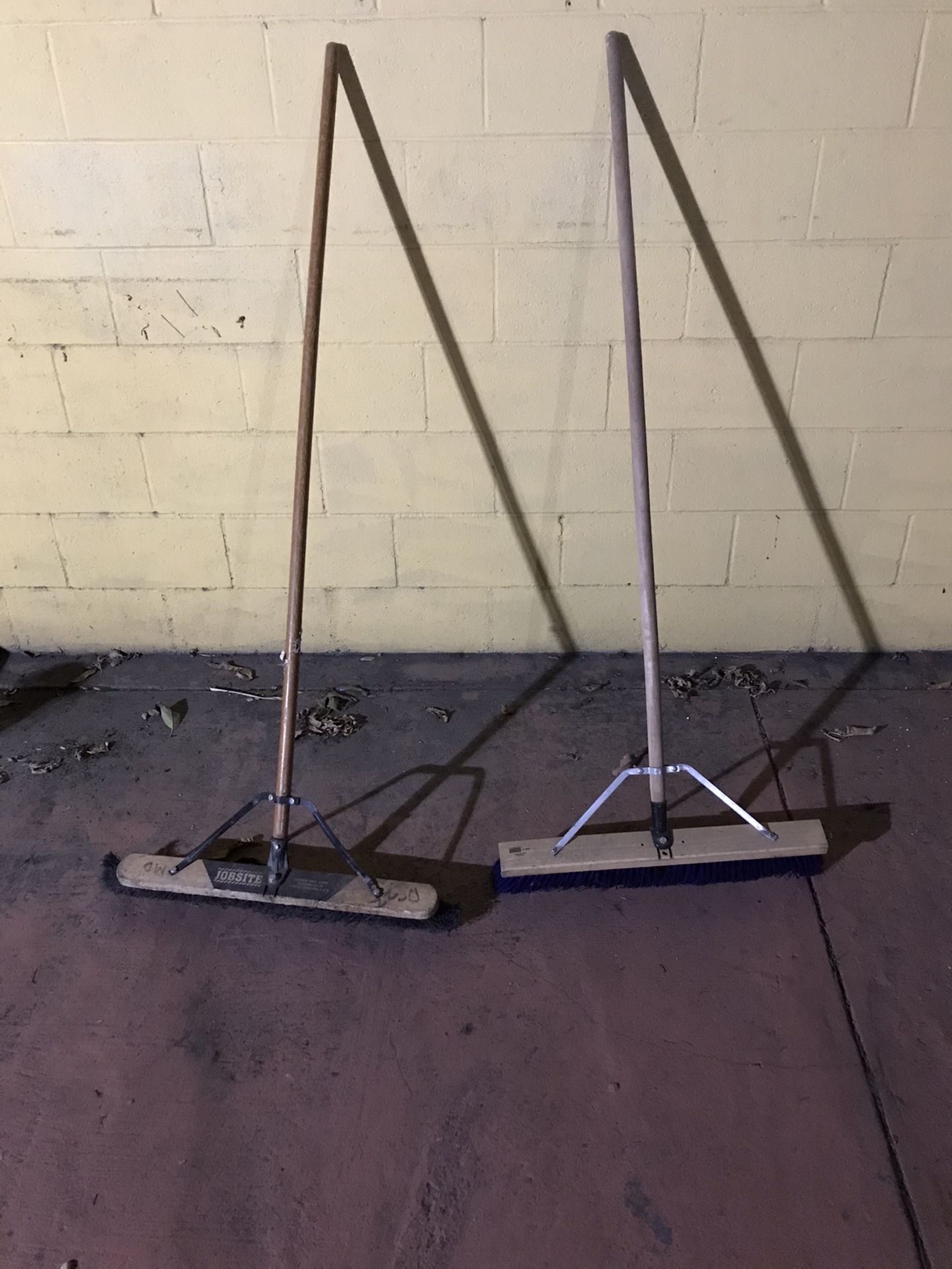 Two work brooms