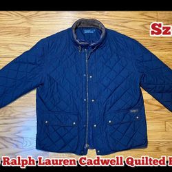 Polo Ralph Lauren Cadwell Quilted Bomber Jacket USED! Needs New Zipper Sz XL 