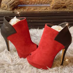 MADISON “BRITT” Peep Toe Boot Heels