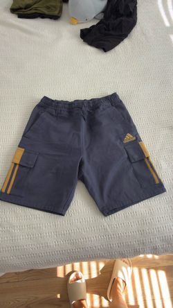Adidas Cargo Shorts Navy and Gold