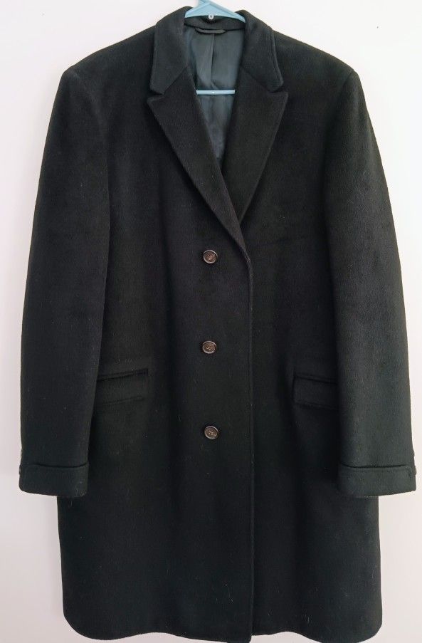 Men's XL Long Coat Made in USA 100% Cashmere Mens