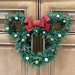 Handmade Mickey & Minnie Mouse Inspired Christmas Wreath (Now available Size Mini!!)