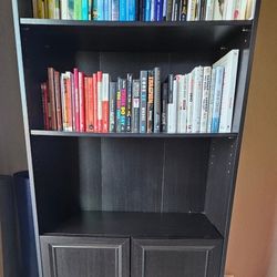 Realspace Magellan 72"H 5-Shelf Contemporary Bookcase W/Doors Espresso/Dark Finish