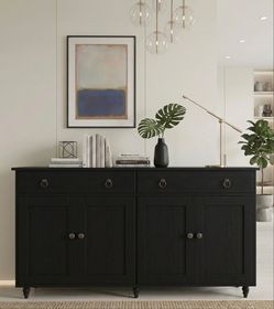 Beautiful Black 55” Versatile Sideboard Buffet & Storage Cabinet