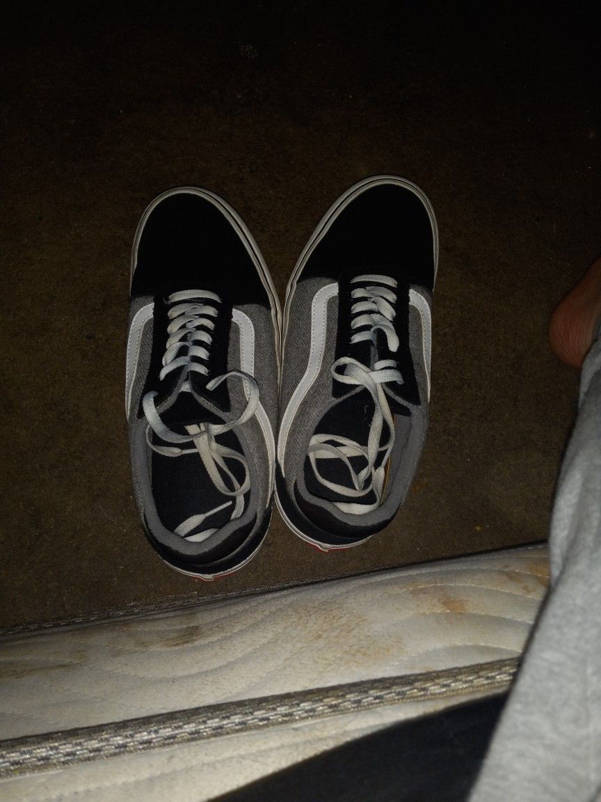 Black,gray,white Van's, Cheap, Slightly Dirty