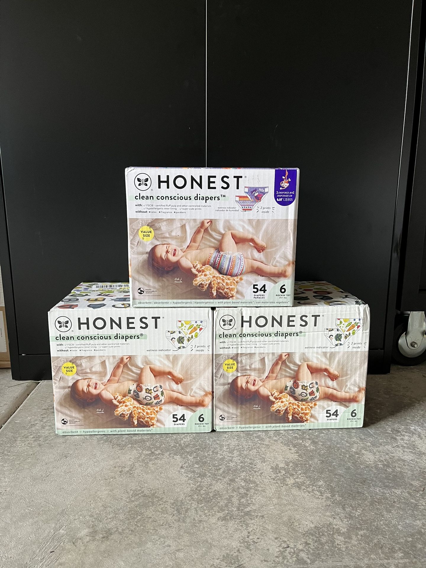 New Honest Diapers x 3