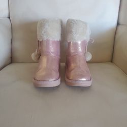 Furry Pom Pom Boots For Girls SZ 12