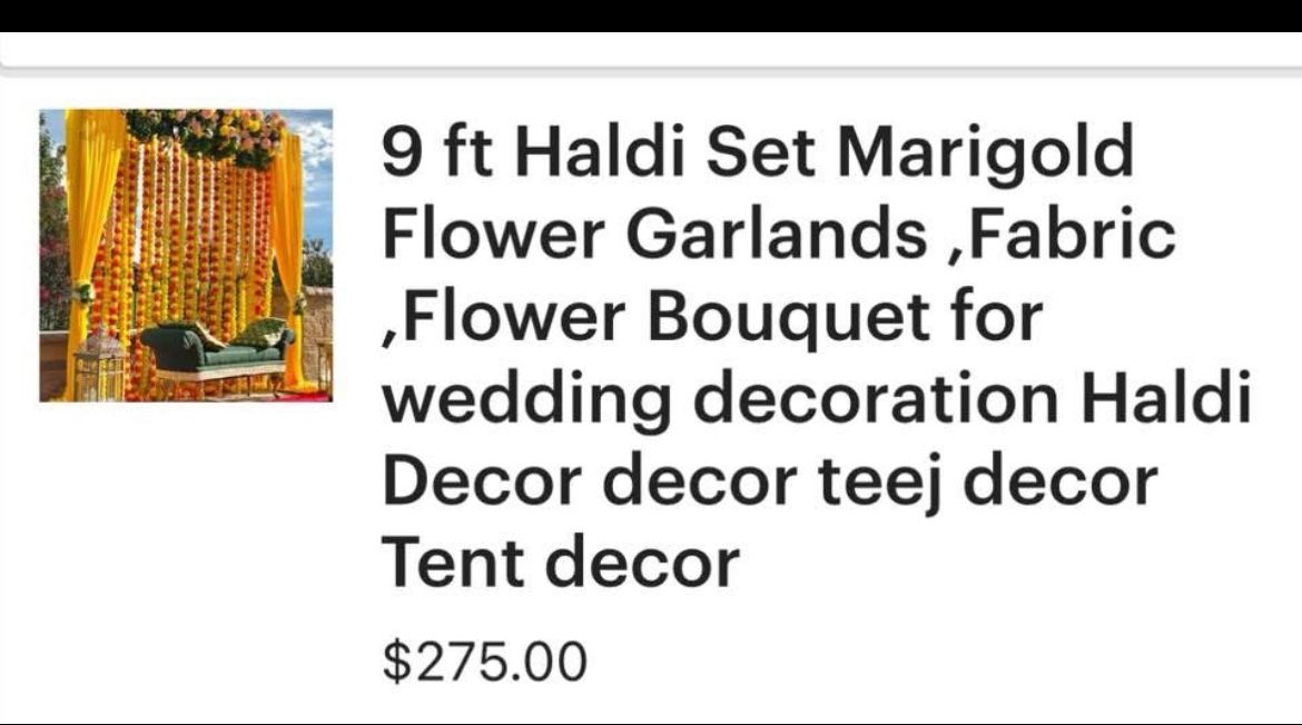 marigold garland wedding/engagement decor