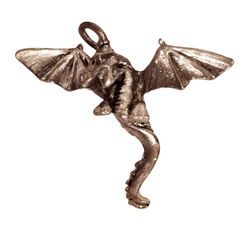 baby dragon cast pewter pendent 1 1/2"