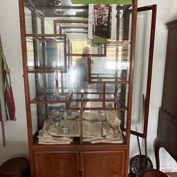 Cherry And Glass Display Cabinet