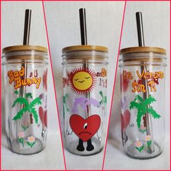 Bad Bunny Glass Cup