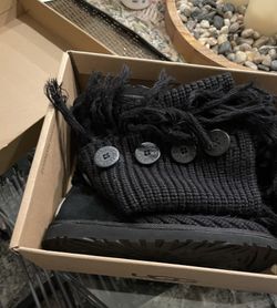 UGG Women’s Fringe Cardy Boots Black Size 7