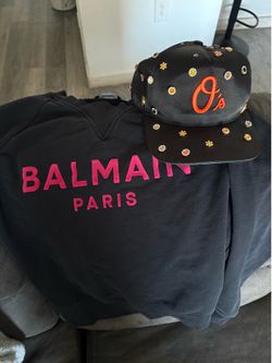 🔥 MENS BALMAIN PARIS + CUSTOM BLING HAT 🔥