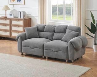78" velvet double sofa with two cushions suitable for living room, bedroom,