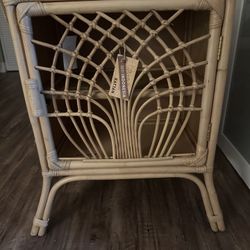 BRAND NEW - RATTAN END TABLE WITH STORAGE